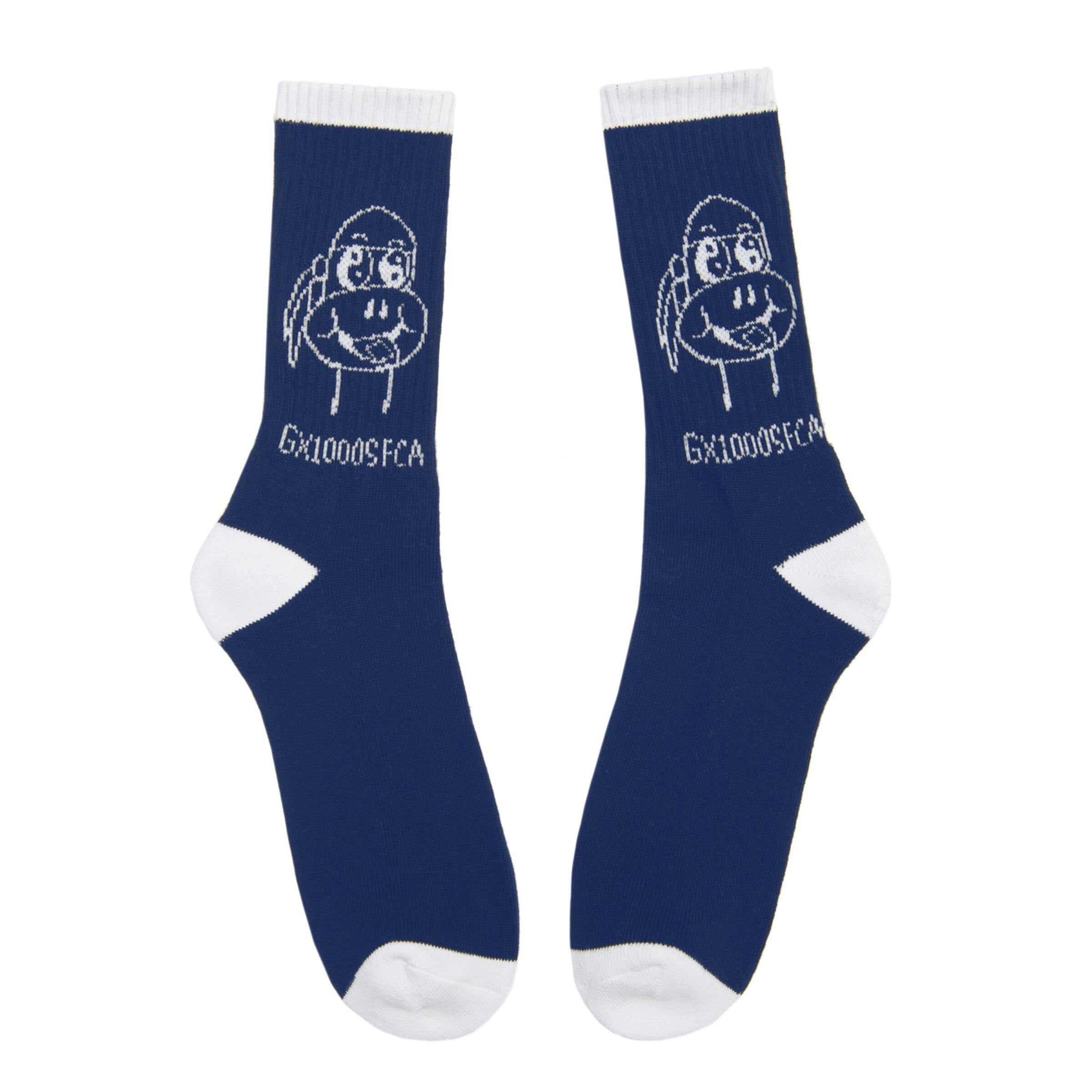 Acid Socks - Navy - 100% Cotton - Made in Korea