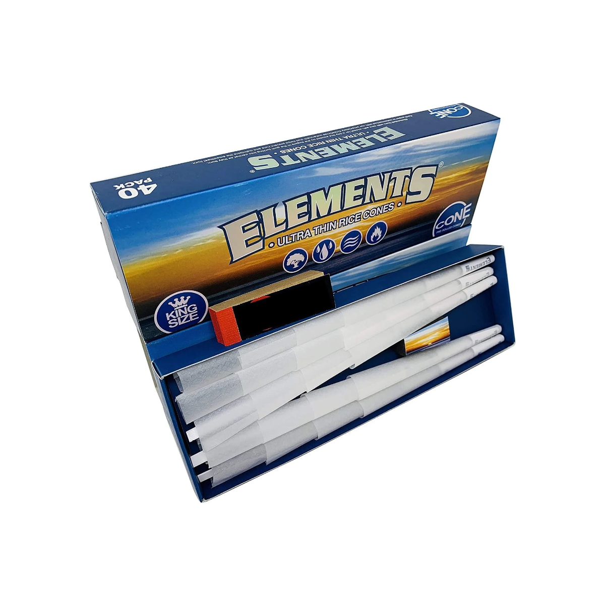 Elements Blue Cones King Size 40 pack