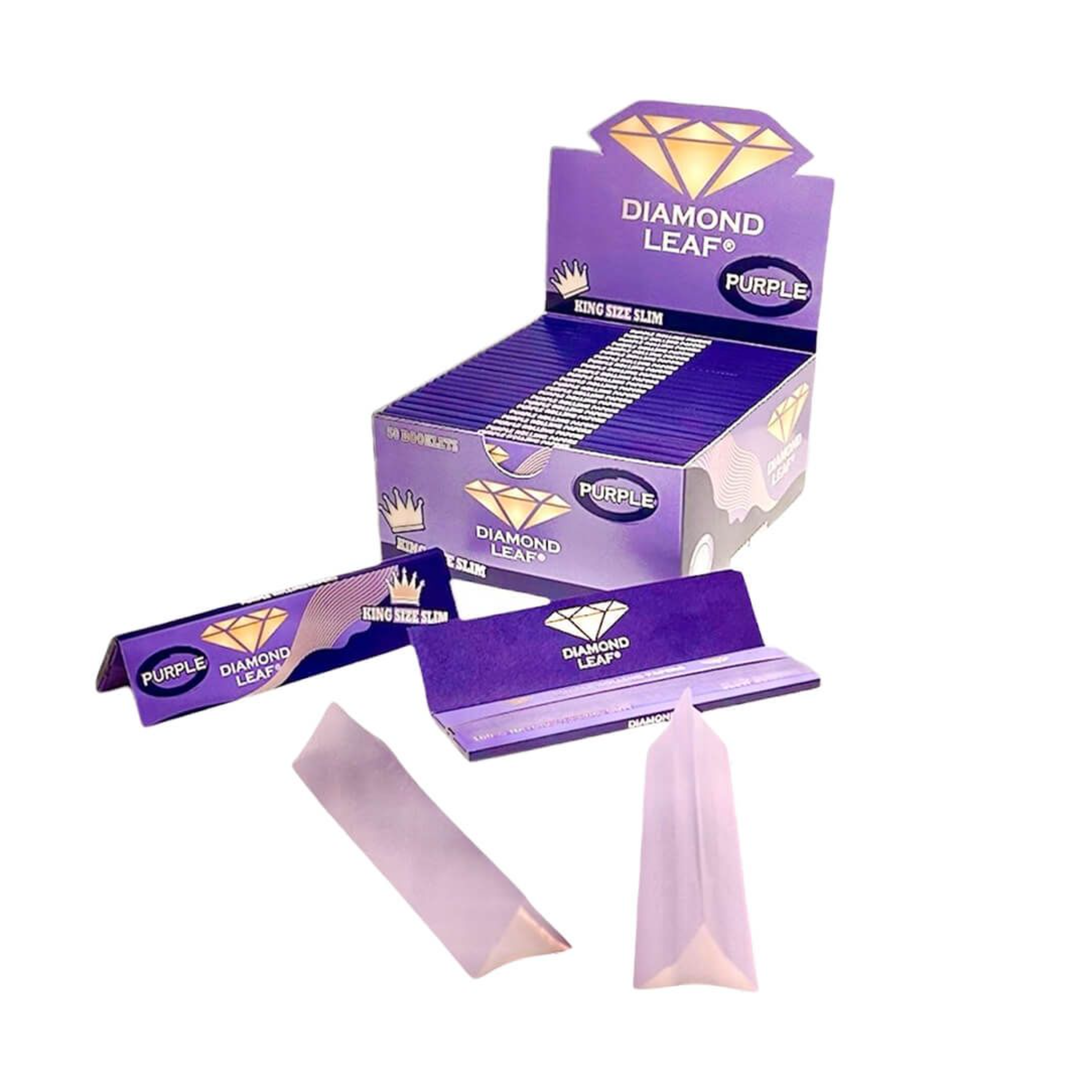 Diamond Leaf - Fjólubláir King size slim pappírar