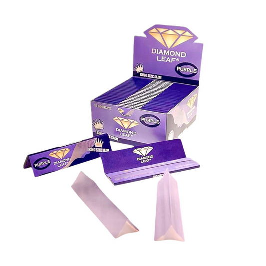 Diamond Leaf - Fjólubláir King size slim pappírar