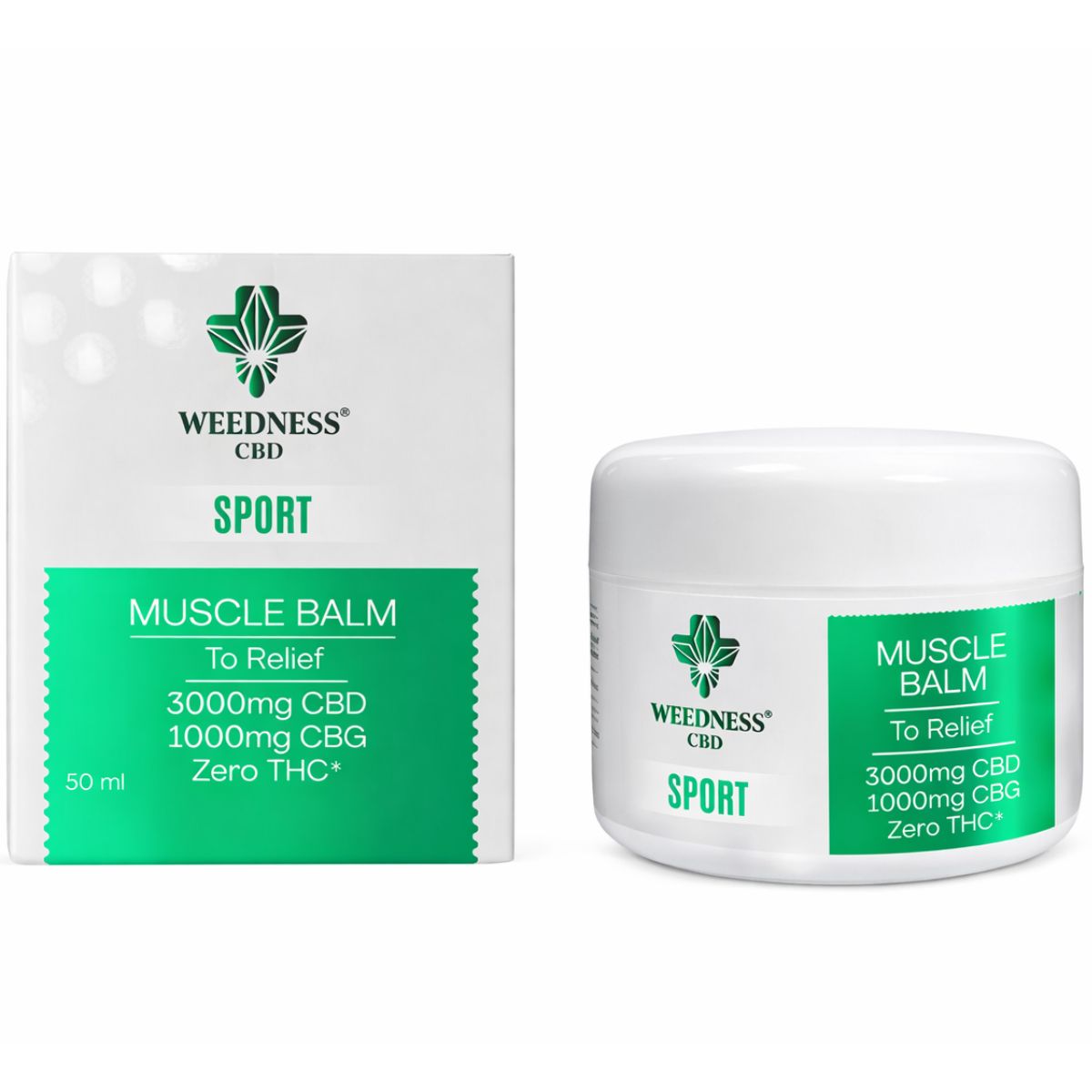 Weedness Muscle Relief Balm 3000mg CBD + 1000mg CBG (50ml)