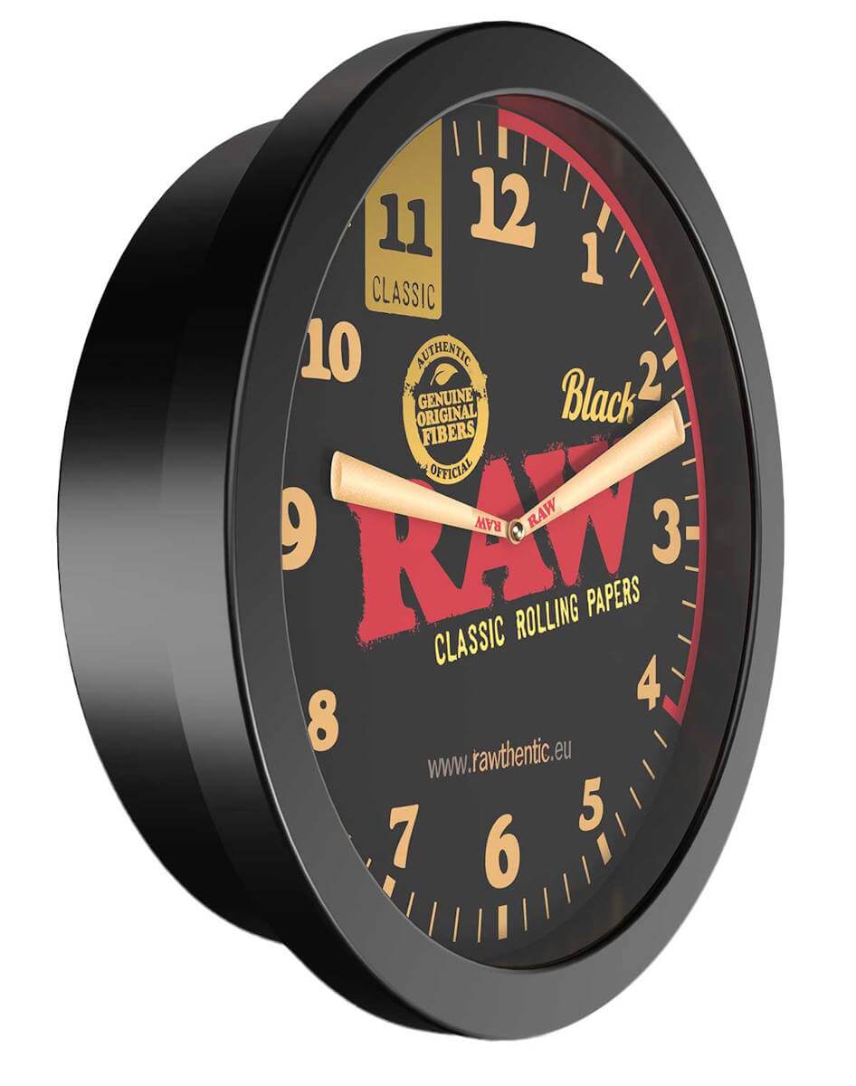 RAW Black stash wall clock